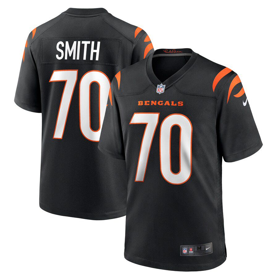 Men Cincinnati Bengals 70 D Ante Smith Nike Black Game NFL Jersey